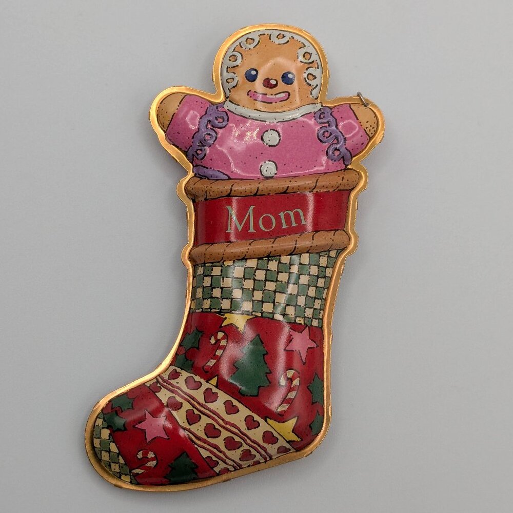 Hallmark Keepsake Mom 1999 Stocking Ornament – Pressed Tin Design